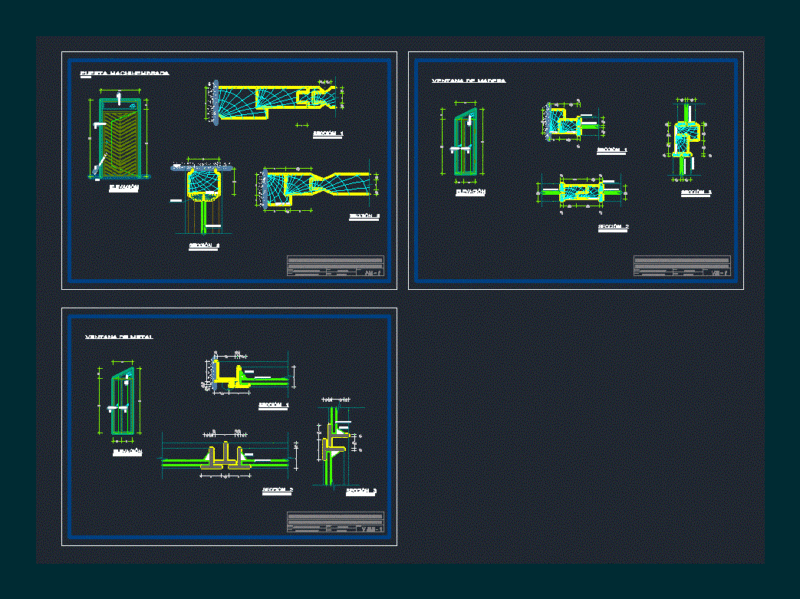 Detail Wooden Door And Window DWG Detail for AutoCAD