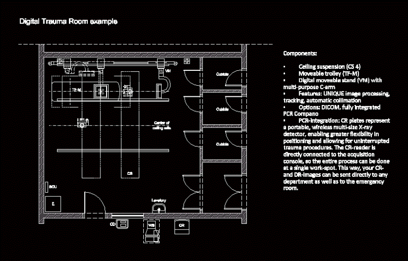 Digital Trauma X – Ray Room DWG Block for AutoCAD