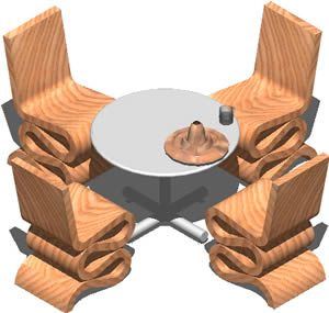Dining Room Set 3D DWG Model for AutoCAD