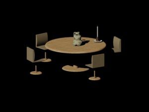 Dining Table Dwg 3d