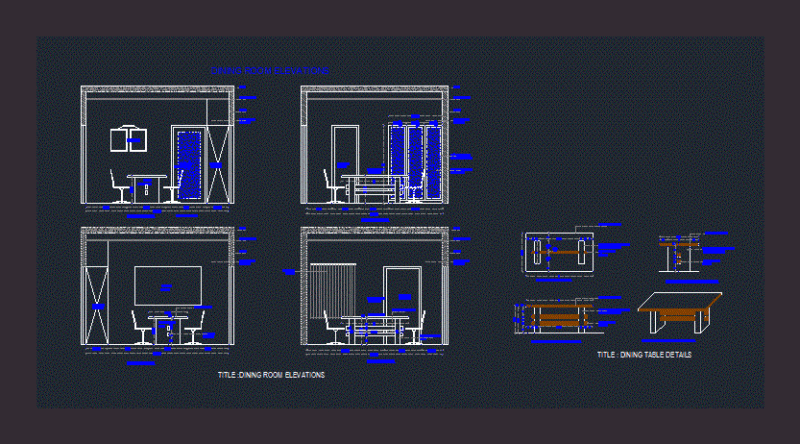 Dining Room Elevation DWG Elevation for AutoCAD