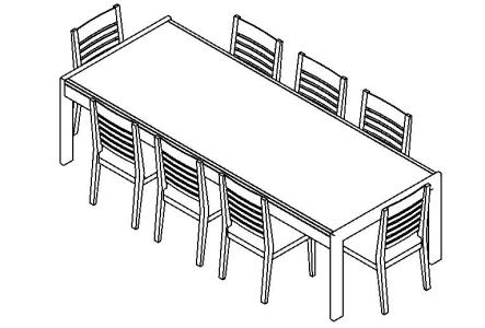 Dining Table RFA CAD Drawing • Designs CAD