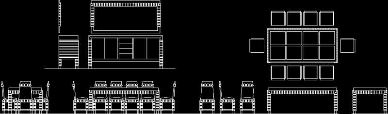 Dinning Set 2D DWG Block for AutoCAD