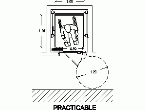 Disabilities Measured Booth Elevator And Exit Space DWG Block for AutoCAD