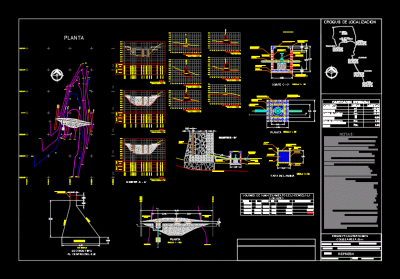 Diversion Dam Masonry DWG Detail for AutoCAD