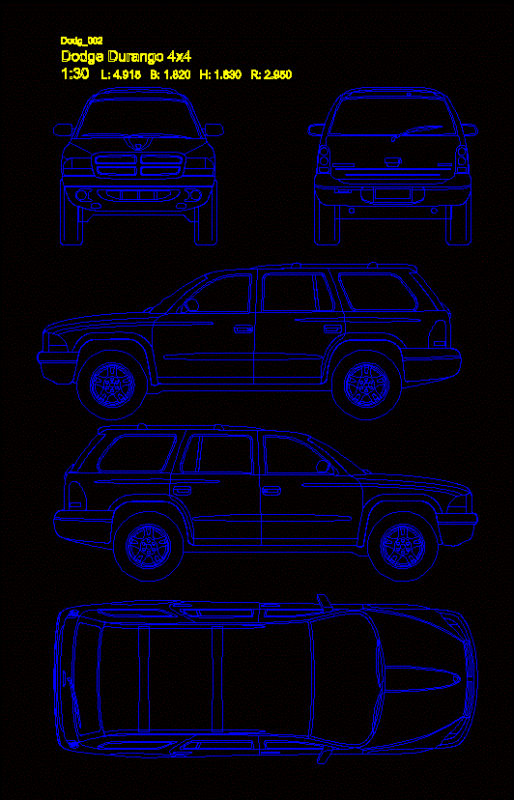 Dodge Durango DWG Block for AutoCAD