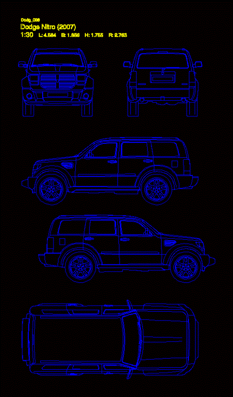 Dodge Nitro Mod 2007 DWG Block for AutoCAD