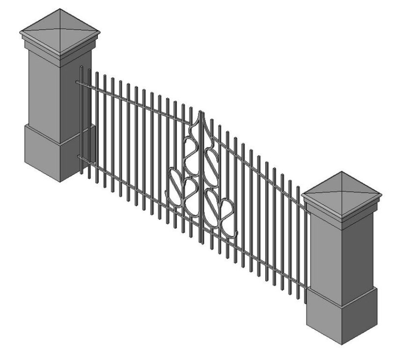 Door 2 Leaves 3D DWG Model for AutoCAD
