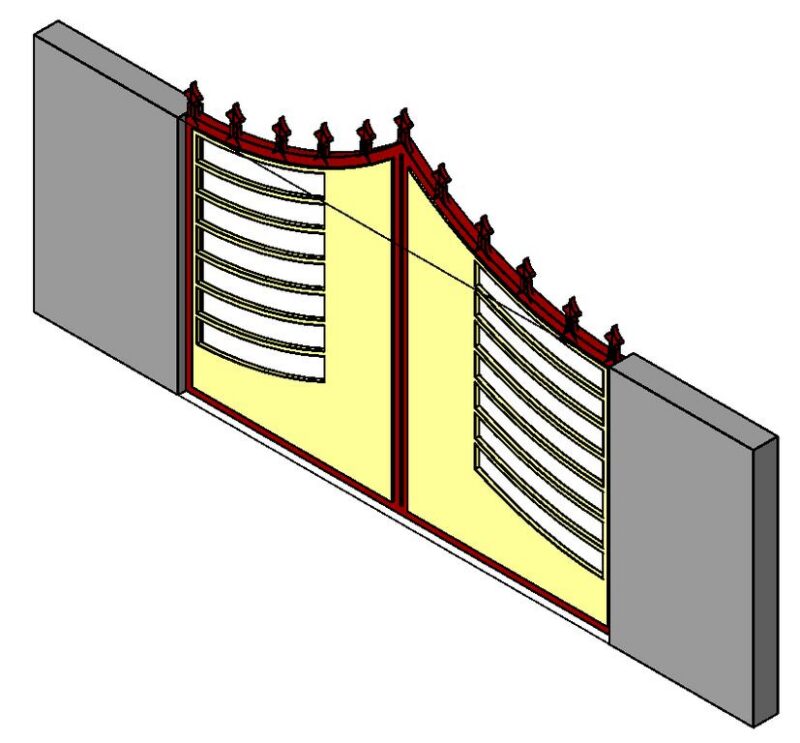 Door 2 Sheets 3D DWG Model for AutoCAD
