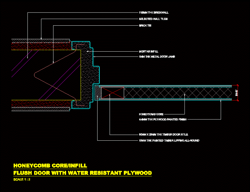 Door Detail DWG Section for AutoCAD