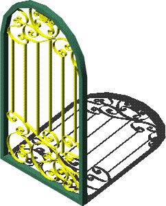 Door Foged Iron 3D DWG Model for AutoCAD