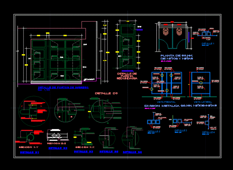 Door Metallic Details DWG Plan for AutoCAD