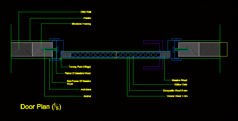 Door Plan Details DWG Plan for AutoCAD