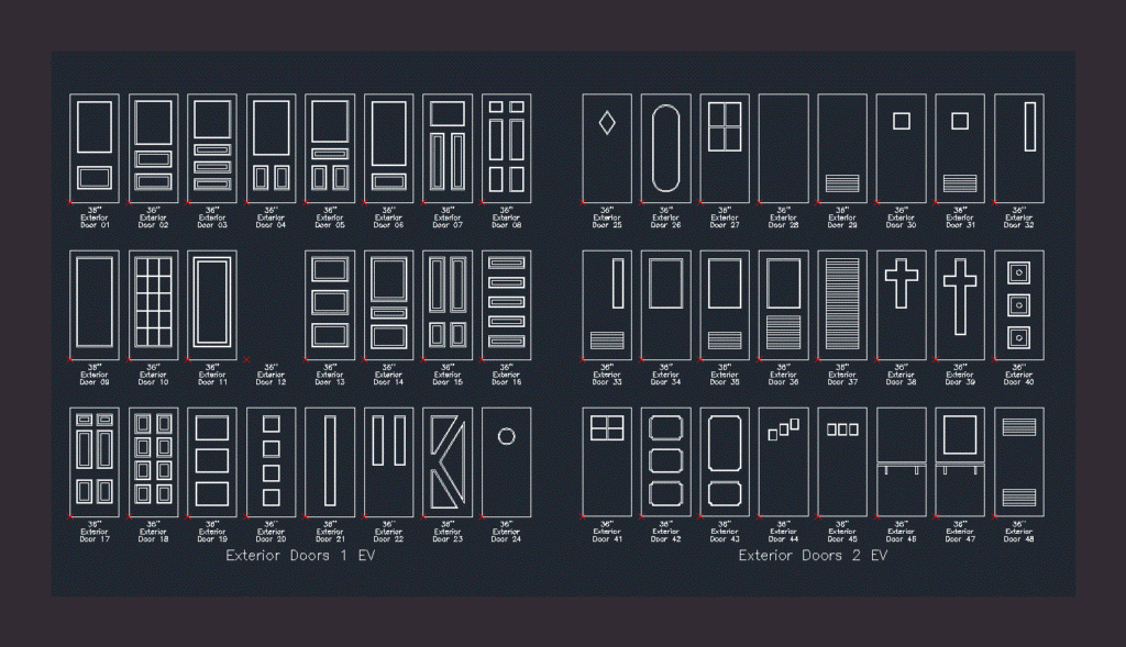 Doors DWG Block for AutoCAD