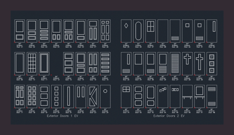 Doors DWG Block for AutoCAD