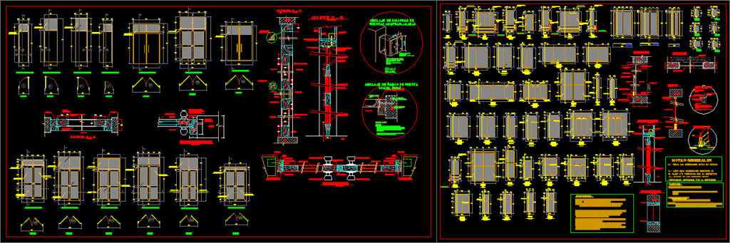 Doors And Windows DWG Detail for AutoCAD