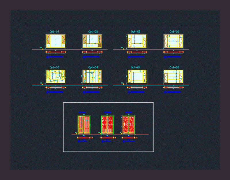Doors – Windows DWG Block for AutoCAD