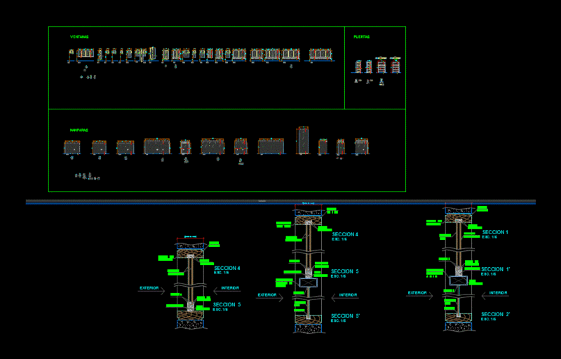 Doors; Windows And Screens DWG Detail for AutoCAD