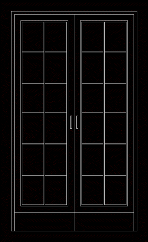 Door Width 120 Cm Front View DWG Elevation for AutoCAD