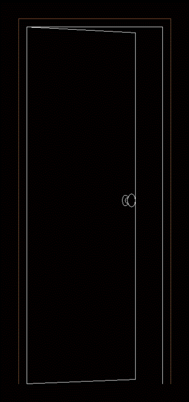 Door Width 80 Cm Front View DWG Block for AutoCAD