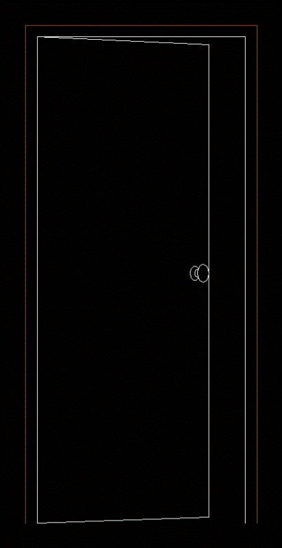 Door Width 90 Cm Front View DWG Block for AutoCAD