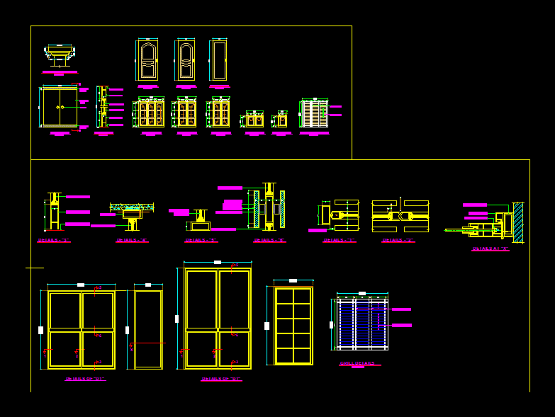 Door, Window, Grill Details DWG Detail for AutoCAD â€¢ Designs CAD