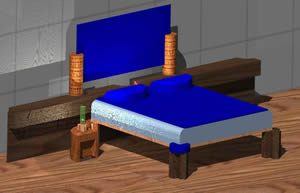 Furnished Bedroom 3D DXF Model for AutoCAD