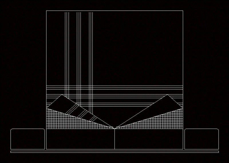 Double Bed DWG Plan for AutoCAD