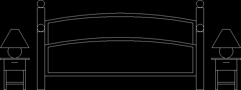 Double Bed Elevation DWG Elevation for AutoCAD • Designs CAD