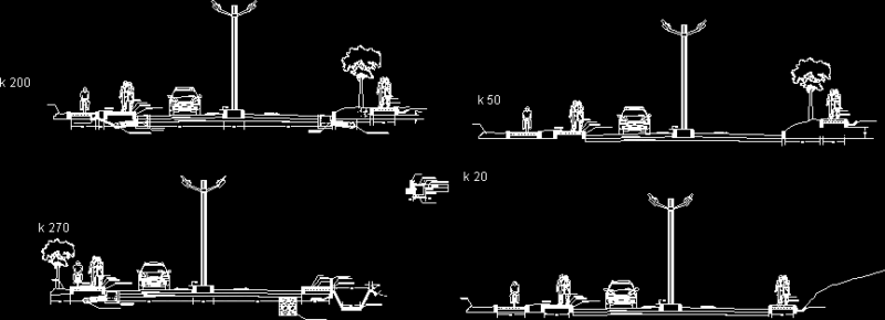 Double Avenue DWG Section for AutoCAD