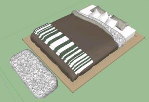 Double Bed 3D SKP Model for SketchUp • Designs CAD