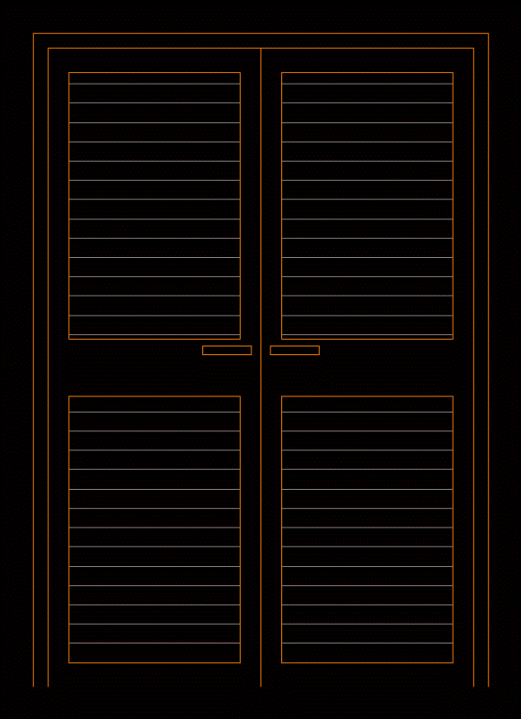 Double Door 140 Cm Wide With Romanillas Front View DWG Block for AutoCAD