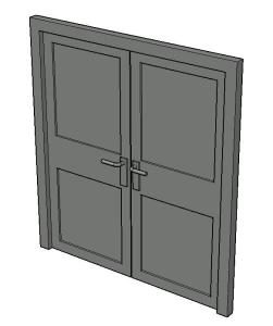 Double Door 3D DWG Model for AutoCAD