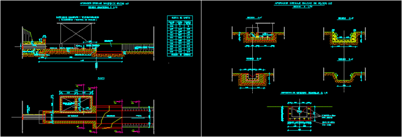 Drainage Flume Raft Detail DWG Detail for AutoCAD