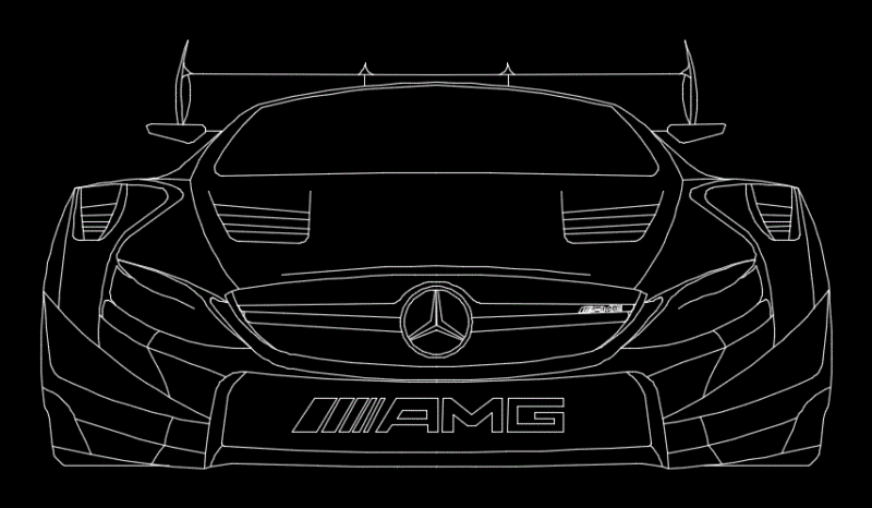 Dtm Mercedes C63 Amg Coupe 2D DWG Elevation for AutoCAD
