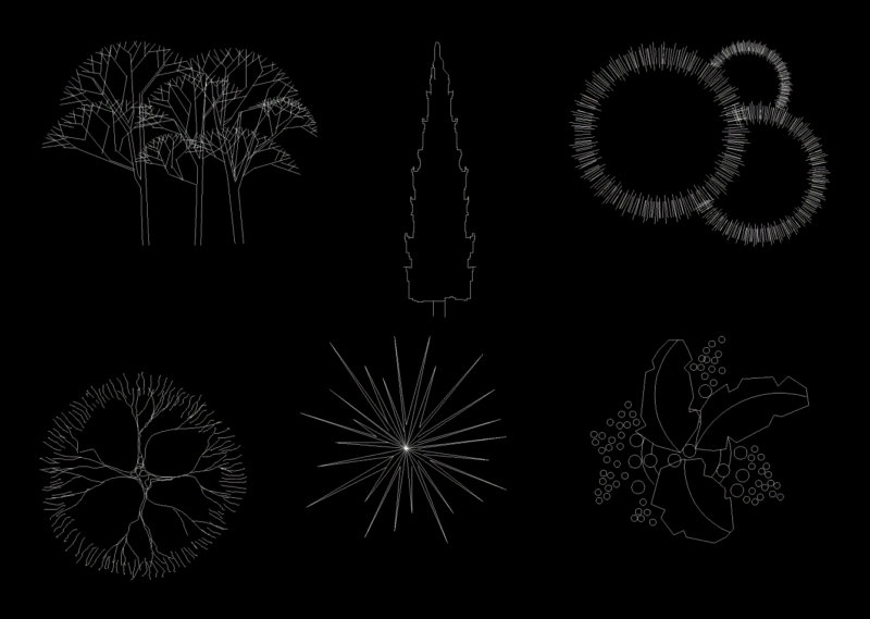 Dynamic Trees 2D DWG Elevation for AutoCAD