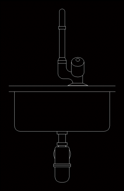 Dynamic Block – Kitchen Sink DWG Block for AutoCAD