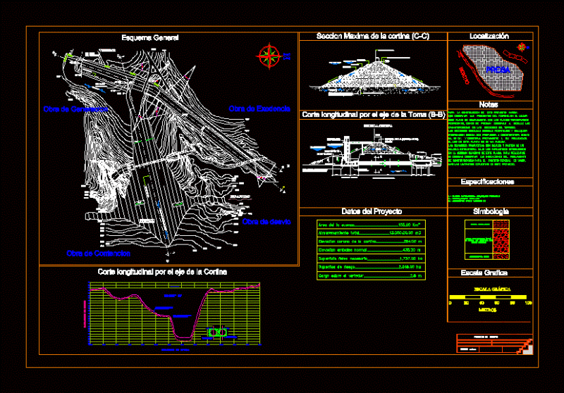 Earth Dam DWG Section for AutoCAD