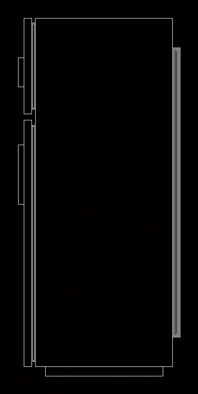 Elevation Of Refrigerator – Side 2D DWG Elevation for AutoCAD
