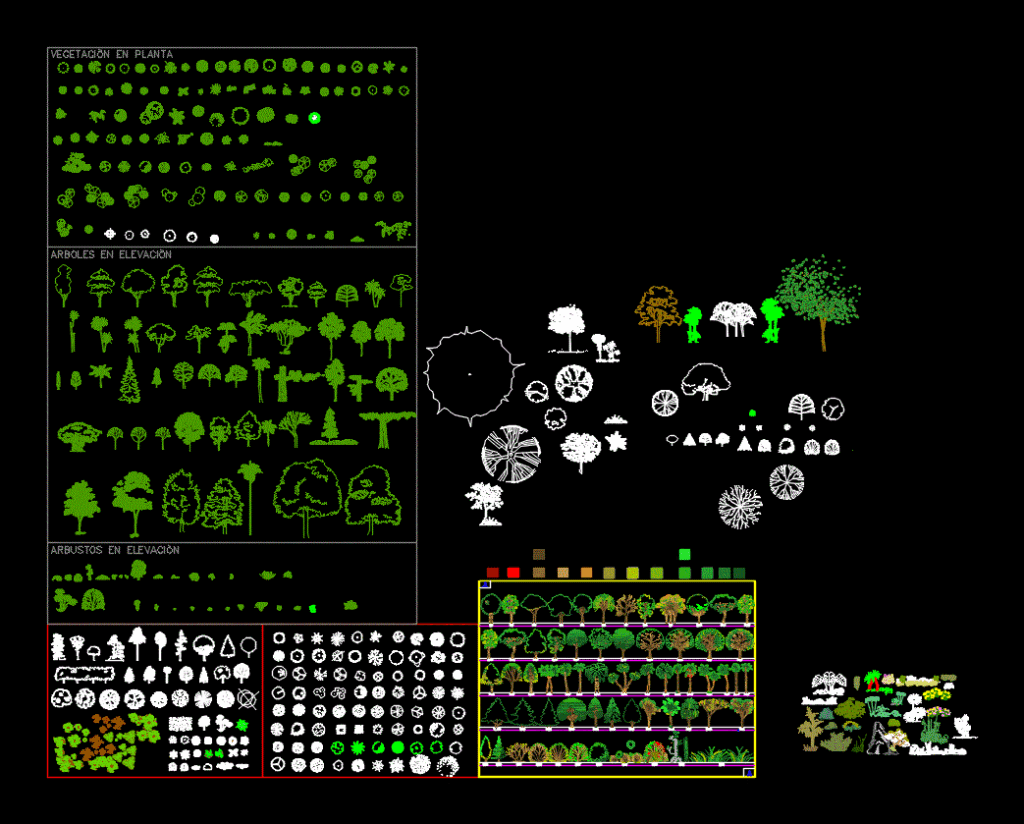 Elevations And Greenery DWG Elevation for AutoCAD