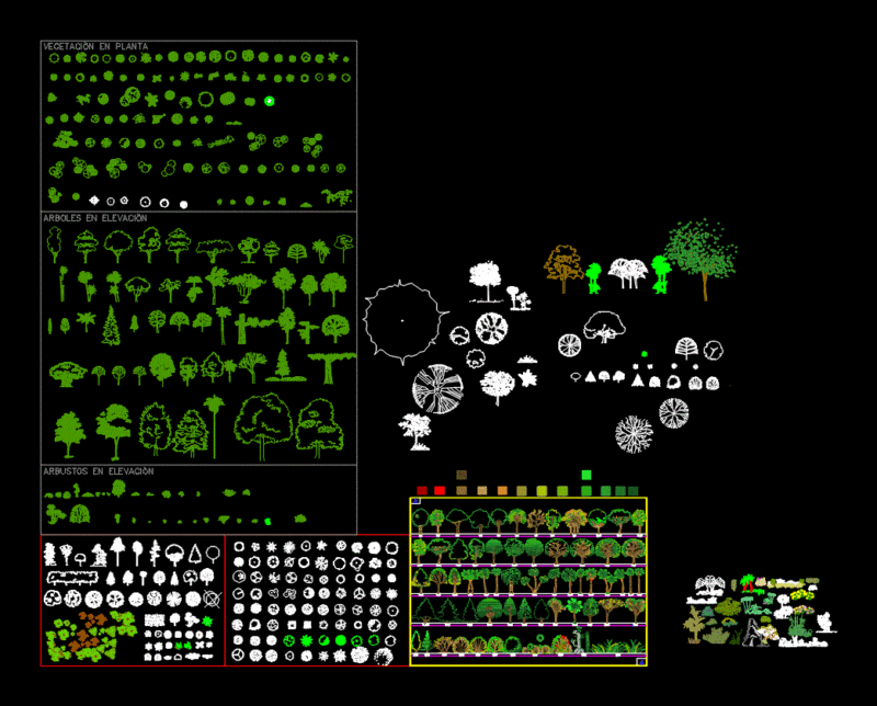 Elevations And Greenery DWG Elevation for AutoCAD