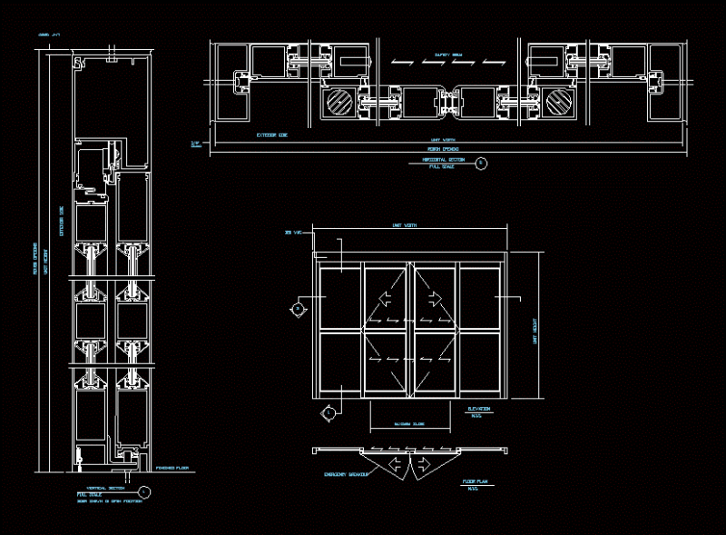 Emergency Electronic Door DWG Plan for AutoCAD
