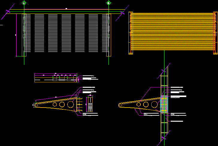 Entrance Awning Commercial Space -- Steel Beams Ipr DWG 