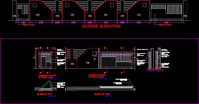 Entrance Gate DWG Detail for AutoCAD • Designs CAD