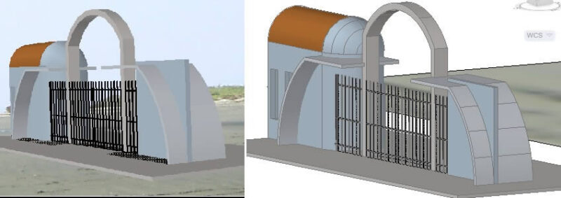Entry Gate 3D DWG Model for AutoCAD