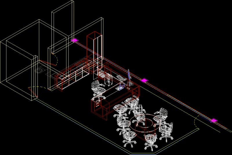 Executive Office Furniture 3D DWG Model for AutoCAD