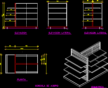 Gondola Display Rack 2D DWG Block for AutoCAD â€¢ Designs CAD