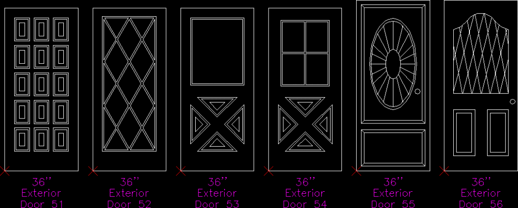 Exterior Doors DWG Block for AutoCAD
