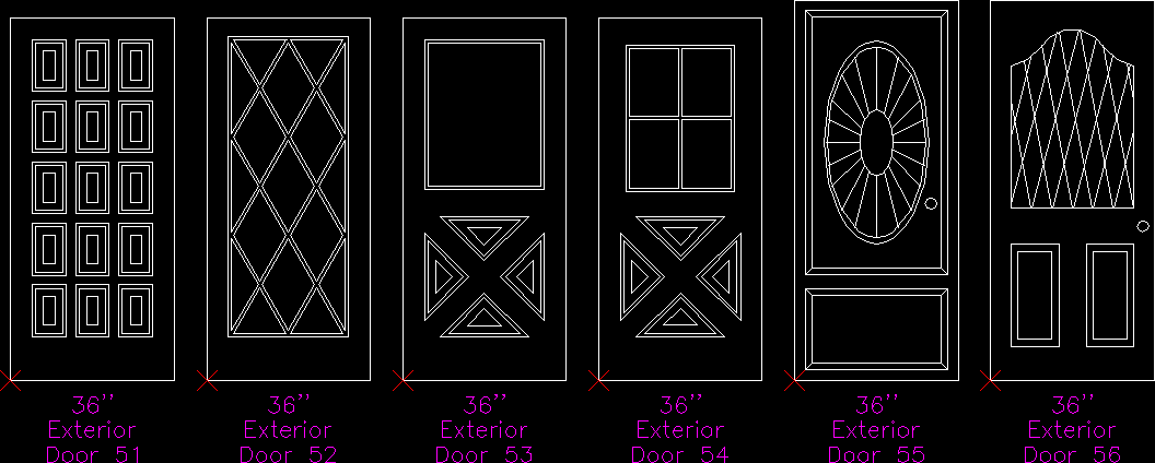 Exterior Doors DWG Block for AutoCAD  Designs CAD