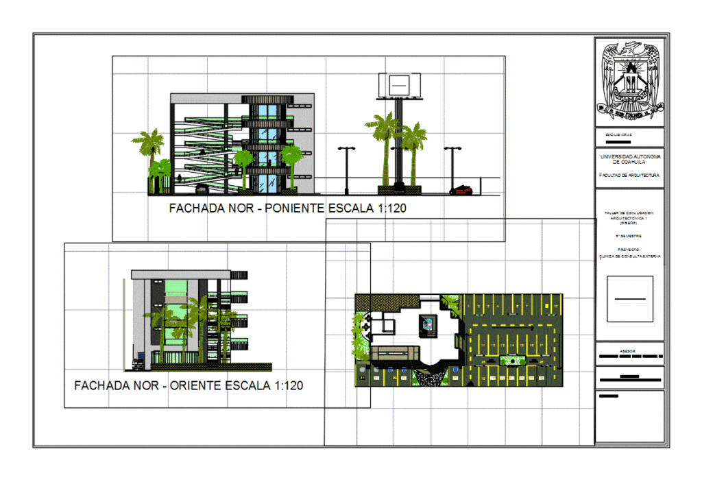 Facades Center Medical Specialties DWG Full Project for AutoCAD